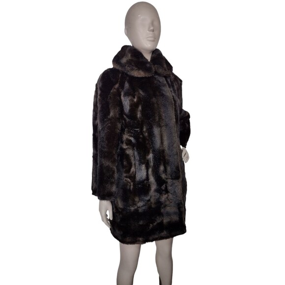 Vintage 50s Tocci Tissavel France Brown Faux Fur Mob Wife Teddy Bear Coat OSFM - Picture 4 of 10